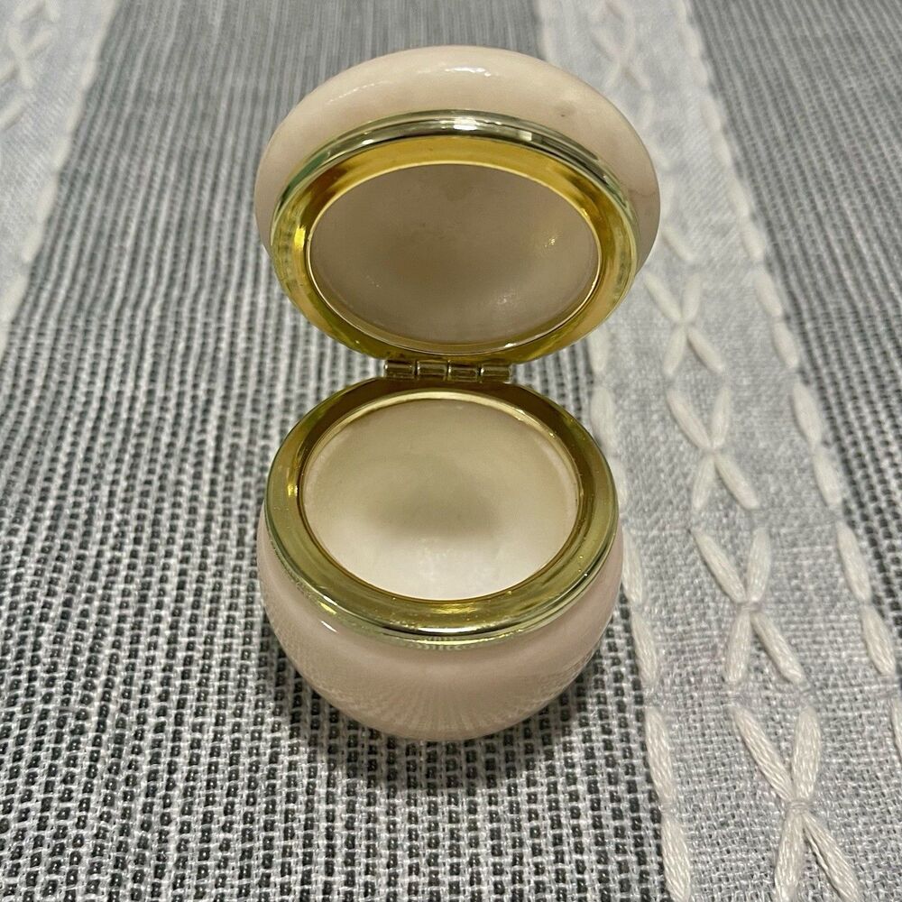 Small Trinket Box With Flower Top and gold trim ring box Christmas